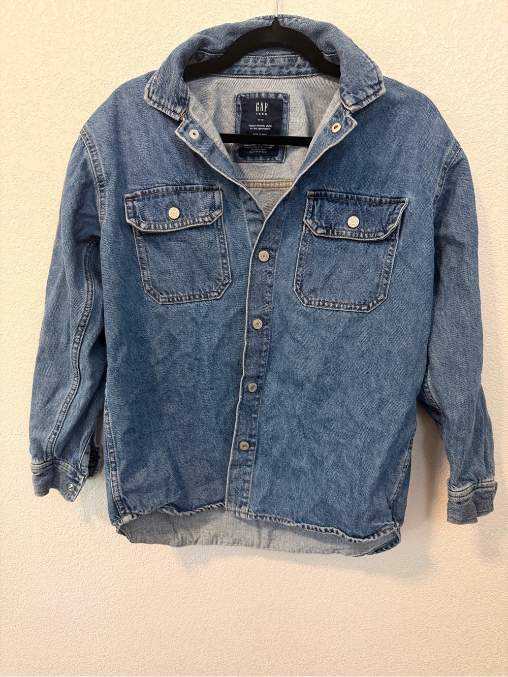 GAP Kids Light Blue Denim Jacket with Chest Pockets